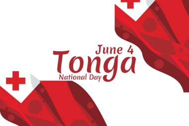 4 Haziran, Tonga 'nın Bağımsızlık Günü. Tebrik kartı, poster ve afiş için uygun.