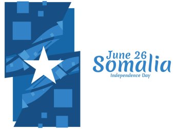 26 Haziran, Somali vektör illüstrasyonunun bağımsızlık günü. Tebrik kartı, poster ve afiş için uygun 