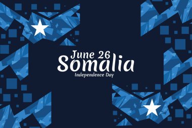 26 Haziran, Somali vektör illüstrasyonunun bağımsızlık günü. Tebrik kartı, poster ve afiş için uygun 