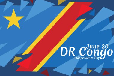 30 Haziran, Demokratik Kongo Cumhuriyeti Bağımsızlık Günü. Tebrik kartı, poster ve afiş için uygun.