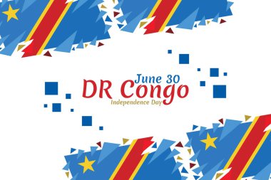 30 Haziran, Demokratik Kongo Cumhuriyeti Bağımsızlık Günü. Tebrik kartı, poster ve afiş için uygun.