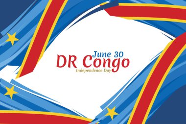 30 Haziran, Demokratik Kongo Cumhuriyeti Bağımsızlık Günü. Tebrik kartı, poster ve afiş için uygun.