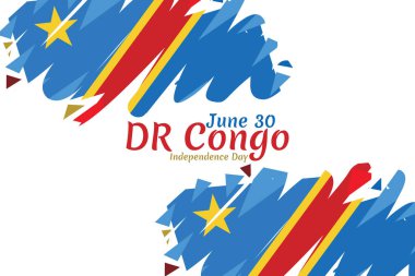 30 Haziran, Demokratik Kongo Cumhuriyeti Bağımsızlık Günü. Tebrik kartı, poster ve afiş için uygun.