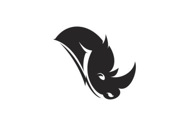 Gergedan simgesi Logo Vektörü İllüstrasyonu. Ticari şirket, modern şirket, spor logosu vs. için uygundur.