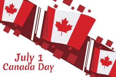 Kanada günün kutlu olsun. Vektör İllüstrasyonu. Tebrik kartı, poster ve afiş için uygun.