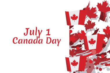 Kanada günün kutlu olsun. Vektör İllüstrasyonu. Tebrik kartı, poster ve afiş için uygun.