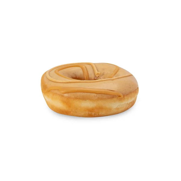 Peanut Butter Donut Isolated White Background Clipping Path — Fotografia de Stock