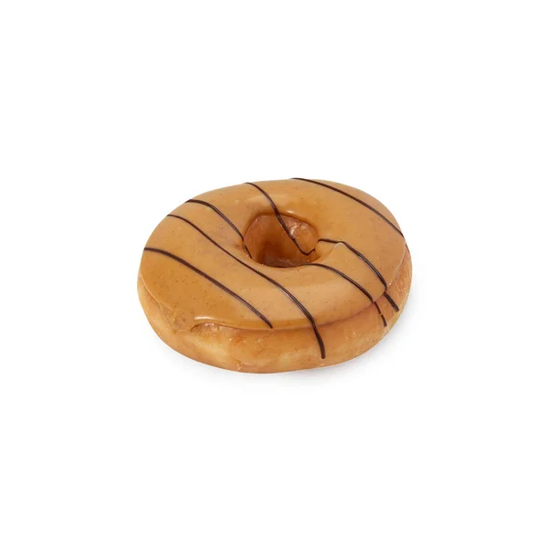 Пончик Арахисовым Маслом Белом Фоне Вырезкой — стоковое фото