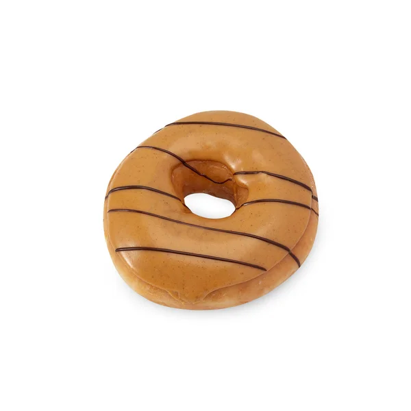 Peanut Butter Donut Isolated White Background Clipping Path — Stock Fotó