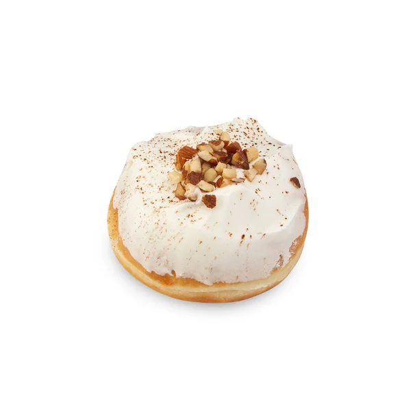 Milk Cream Almonds Donut Isolated White Background Clipping Path — Fotografia de Stock