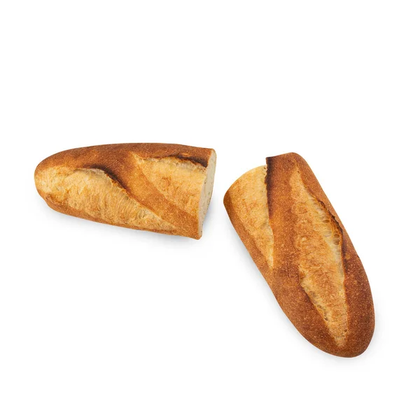 Багет Хліб Ізольований Білому Тлі Відсічним Контуром — стокове фото
