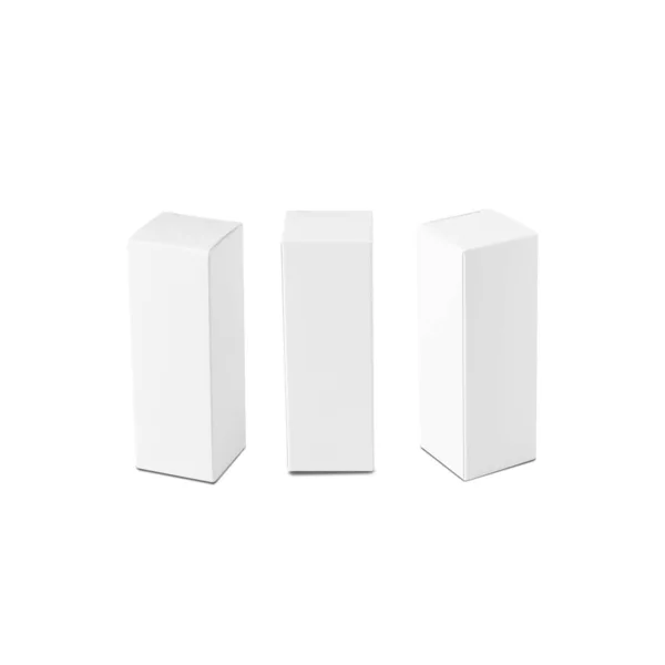 Set Von White Box Mockup Isoliert Auf Weißem Hintergrund Mit — Stockfoto