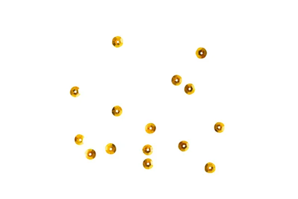 Golden dots confetti, Yellow sparkle isolated on white background with clipping path.
