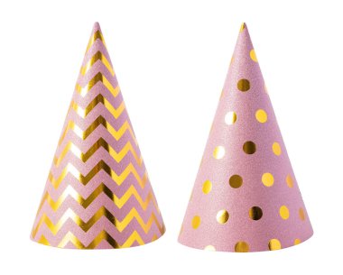 Parti şapka kümesi kırpma yolu ile beyaz arkaplan izole.