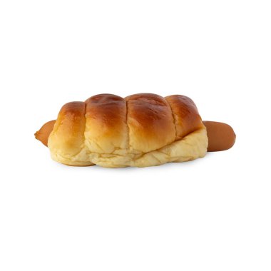 Sausage Bread isolated on white background with clipping path.