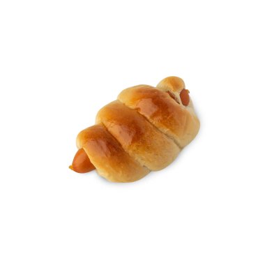 Sausage Bread isolated on white background with clipping path.