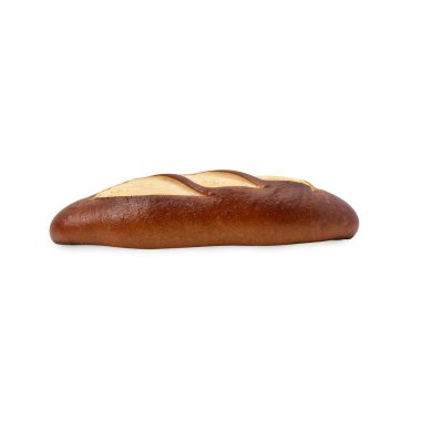 Plain Laugen bread isolated on white background with clipping path.