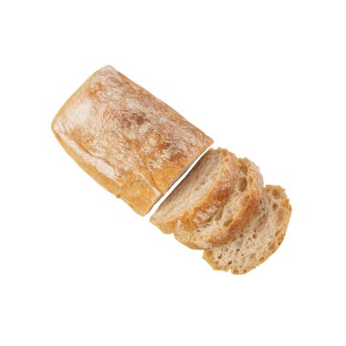 Ciabatta Bread isolated on white background with clipping path.