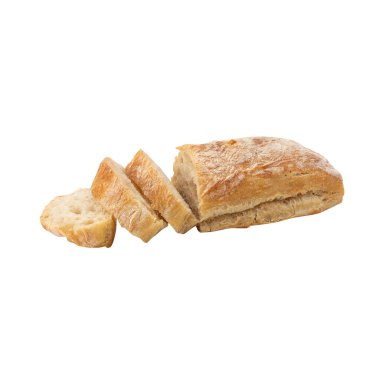 Ciabatta Bread isolated on white background with clipping path.
