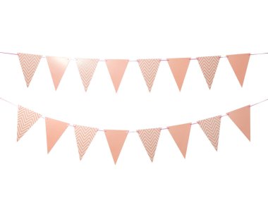 Kağıt Partisi bayrakları kırpma yolu olan beyaz arkaplanda izole edildi.