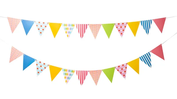 Set of Paper Party flags isolated on white background with clipping path.