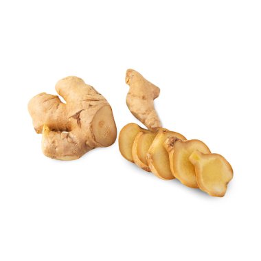 zencefil izole kırpma yolu ile beyaz arka plan üzerinde.