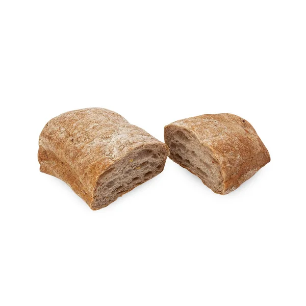 Ciabatta Bread Isolated White Background Clipping Path — Fotografia de Stock