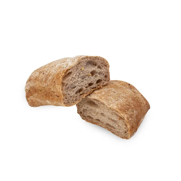 Ciabatta Bread Isolated White Background Clipping Path — Fotografia de Stock