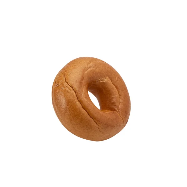 Plain Bagel Isolated White Background Clipping Path — Stock Fotó