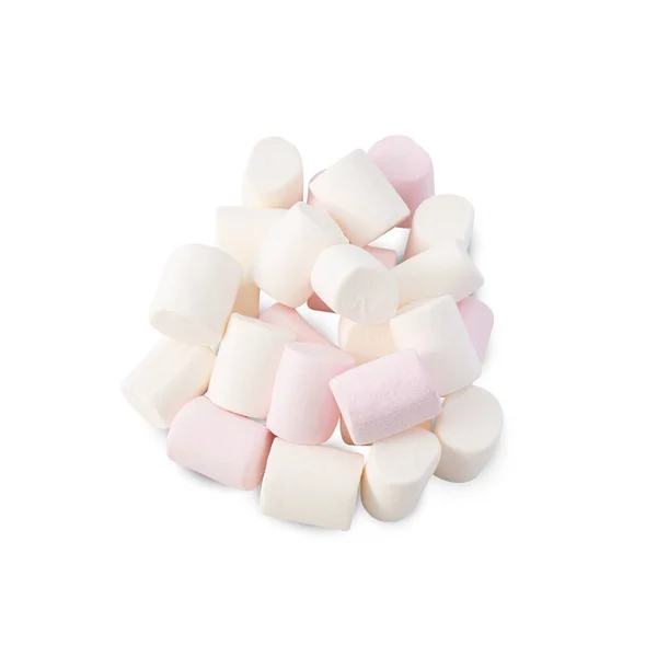 Marshmallow Isolerad Vit Bakgrund Med Klippbana — Stockfoto