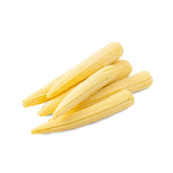 Baby Corn Isolated White Background Clipping Path — Stock Photo, Image