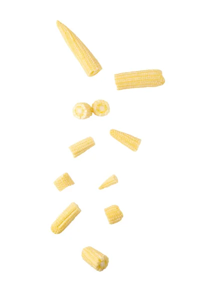 Pád Baby Kukuřice Izolované Bílém Pozadí Výstřižkem Cesta — Stock fotografie