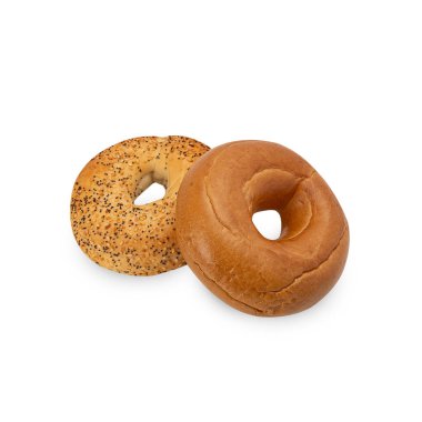Bagels isolated on white background with clipping path.