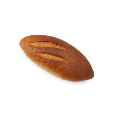 Ekmek kırpma yolu ile beyaz arkaplanda izole.