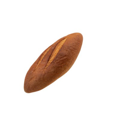 Ekmek kırpma yolu ile beyaz arkaplanda izole.