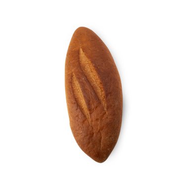 Ekmek kırpma yolu ile beyaz arkaplanda izole.