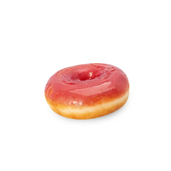 Strawberry Donut Isolated White Background Clipping Path — Stockfoto
