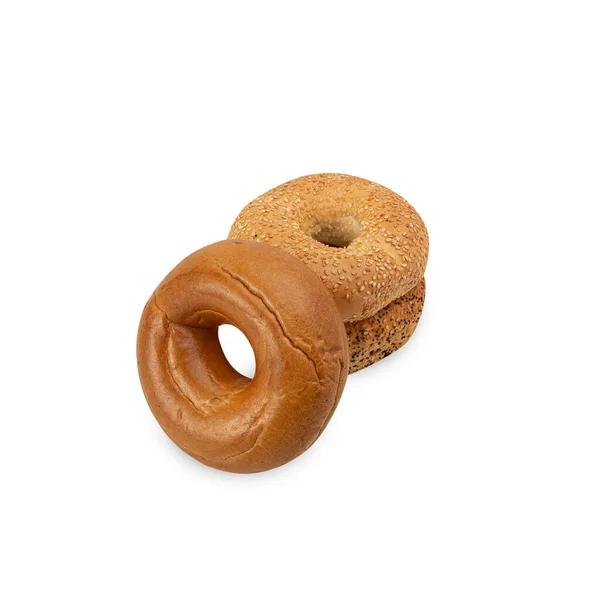 Bagels Isolated White Background Clipping Path —  Fotos de Stock