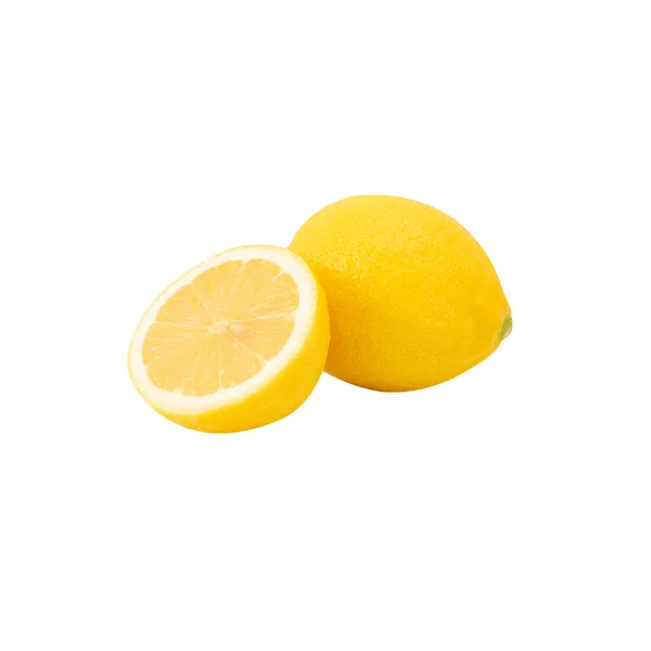 Limon Kırpma Yolu Ile Beyaz Arkaplanda Izole — Stok fotoğraf
