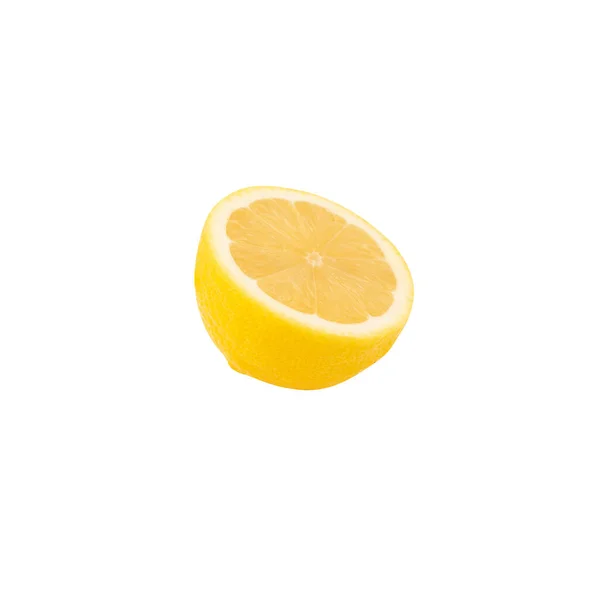 Limon Kırpma Yolu Ile Beyaz Arkaplanda Izole — Stok fotoğraf
