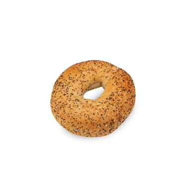 Siyah Susam Bagel kırpma yolu ile beyaz arkaplanda izole.