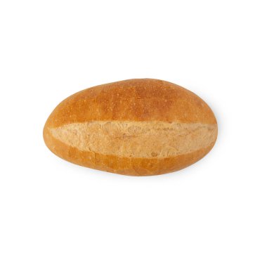 Ekmek kırpma yolu ile beyaz arkaplanda izole.