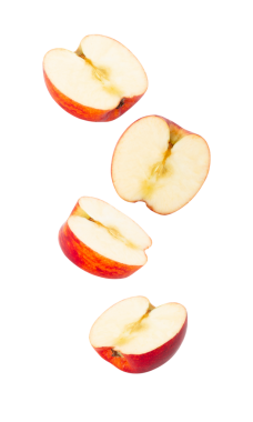 Düşen Kırmızı Elma, kesme, tam derinlik