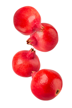 Düşen nar aromalı meyve kesimi, tam derinlik