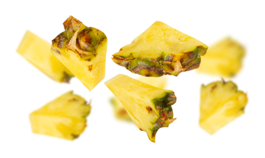 Düşen ananas kesimi, tam derinlik.