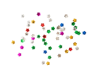 Renkli çiçek konfetisi, çiçekler parıltılı süsleme, Png dosyası..