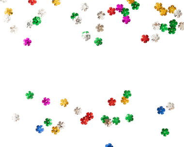 Renkli çiçek konfetisi, çiçekler parıltılı süsleme, Png dosyası..