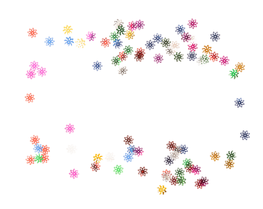 Renkli çiçek konfetisi, çiçekler parıltılı süsleme, Png dosyası..