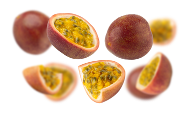 Düşen Tutku Meyvesi kesimi, tam derinlik.