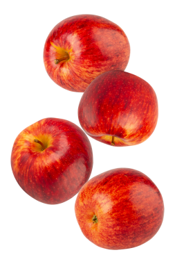 Düşen Kırmızı Elma kesiti, tam derinlik.